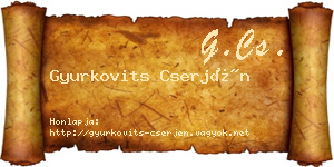 Gyurkovits Cserjén névjegykártya